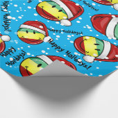 Lächelnde Weihnachtsart Rastafarian Flagge Geschenkpapier (Ecke)