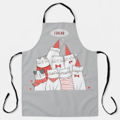 Lächelnde Weihnachtskatzen Anpassbar Schürze (Vorderseite)