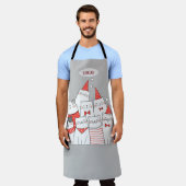 Lächelnde Weihnachtskatzen Anpassbar Schürze (Getragen)