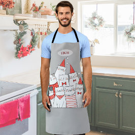 Lächelnde Weihnachtskatzen Anpassbar Schürze