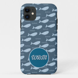 Lächelnde Whale Monogram Handy Cover
