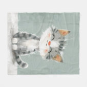 Lächelnde Whiskers Fleecedecke (Vorderseite (Horizontal))