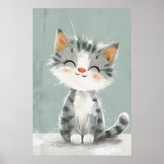 Lächelnde Whiskers Poster (Vorne)