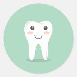 Lächelnde Zahnmedizin Runder Aufkleber