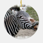 Lächelnde Zebra-Verzierung Keramikornament (Hinten)