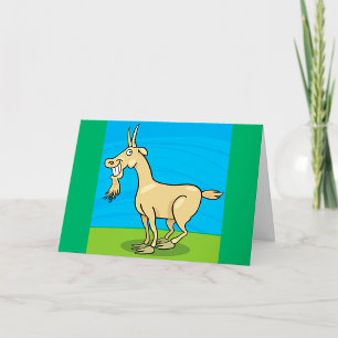 Lächelnde Ziege Cartoon Bauernhof Tier Karte