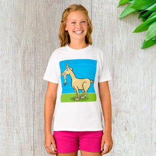 Lächelnde Ziege Cartoon Bauernhof Tier T-Shirt