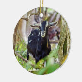 lächelnde Ziege Keramik Ornament (Links)