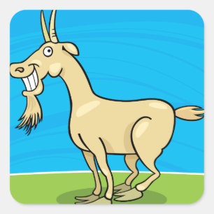 Lächelnde Ziegenaufkleber Quadratischer Aufkleber