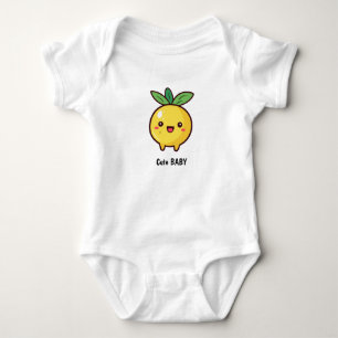 Lächelnde Zitrone im Stil des Kawaii-Cartoon Baby Strampler