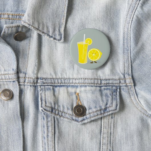 Lächelnde Zitrone mit Limonade Button (Beispiel)