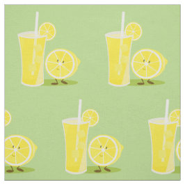 Lächelnde Zitrone und ein Glas Limonade Stoff
