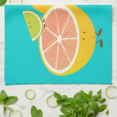Lächelnde Zitrusfruchtgruppe Küchentuch (Gefaltet)