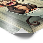 lächelnder Affe Fotodruck (Ecke)