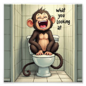 lächelnder Affe Fotodruck (Vorne)