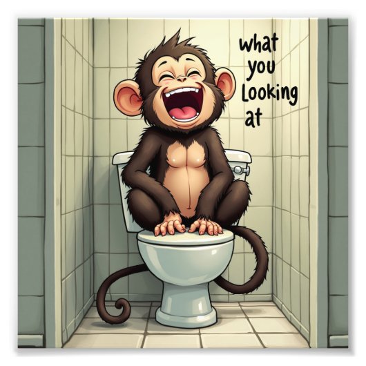 lächelnder Affe Fotodruck (Vorne)