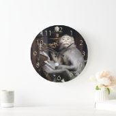 lächelnder Affe Große Wanduhr (Zuhause)