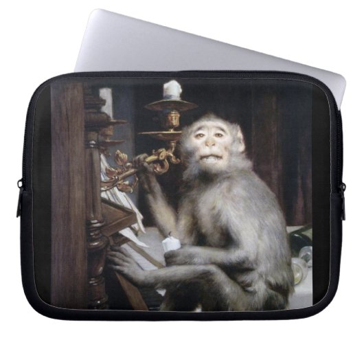 lächelnder Affe Laptopschutzhülle (Vorderseite)