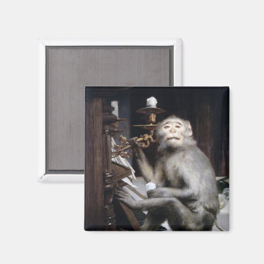 lächelnder Affe Magnet (Vorderseite/Rückseite)