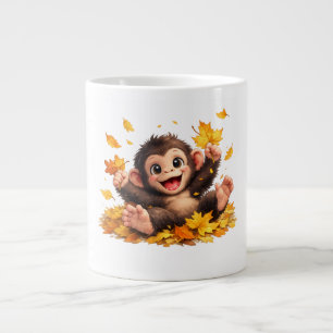 Lächelnder Affe mit großen Augen Spieltropisch Jumbo-Tasse