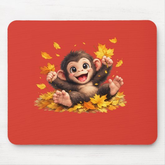 Lächelnder Affe mit großen Augen Spieltropisch Mousepad (Vorne)
