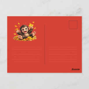 Lächelnder Affe mit großen Augen Spieltropisch  Postkarte