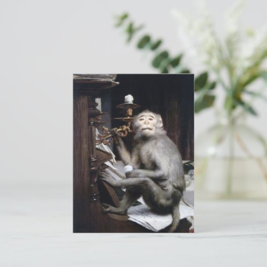 lächelnder Affe Postkarte (Stehend Vorderseite)