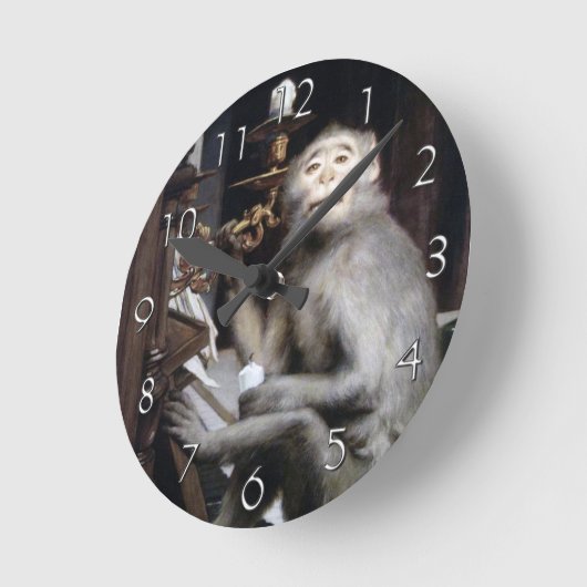 lächelnder Affe Runde Wanduhr (Winkel)
