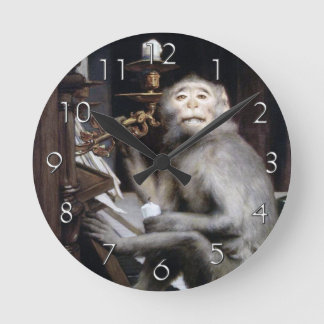 lächelnder Affe Runde Wanduhr