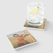 lächelnder Affe Steinuntersetzer (Seitenansicht)