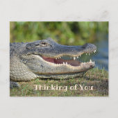 Lächelnder Alligator denkt an dich Postkarte (Vorderseite)