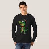 Lächelnder Alligator mit Hut und Krawatte, lustige T-Shirt (Vorne ganz)