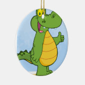 Lächelnder Alligator oder Krokodil Keramikornament (Rechts)
