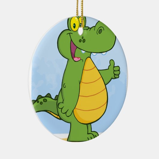 Lächelnder Alligator oder Krokodil Keramikornament (Rechts)