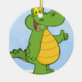 Lächelnder Alligator oder Krokodil Keramikornament (Vorne)