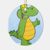 Lächelnder Alligator oder Krokodil Keramikornament (Links)