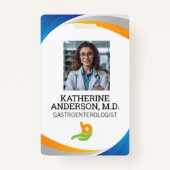 Lächelnder Arzt | Gastroenterologisches Logo Ausweis (Vorderseite)