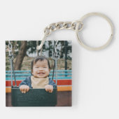 Lächelnder Baby-Schlüsselanhänger Schlüsselanhänger (Rückseite)