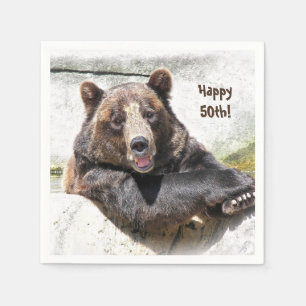 lächelnder Bär 50. Geburtstag Serviette