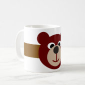 Lächelnder Bär | Braunstreifen Kaffeetasse (Vorderseite Links)