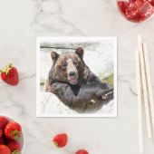 lächelnder Bär Geburtstag Serviette (Beispiel)