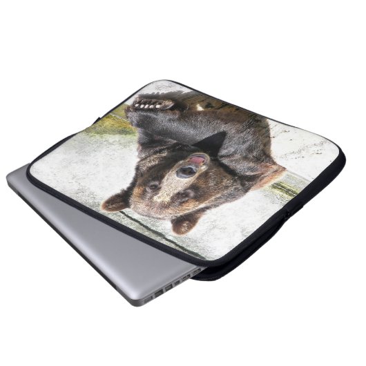 Lächelnder Bär Laptopschutzhülle (Vorne Knopf)