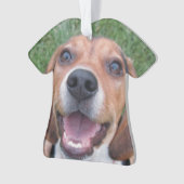 Lächelnder Beagle-Welpe Ornament (Vorderseite)