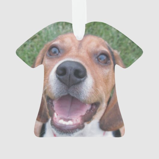 Lächelnder Beagle-Welpe Ornament (Rückseite)