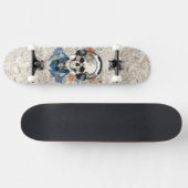 Lächelnder Bläserschädel Hört auf Kopfhörer Spitze Skateboard (Horizontal)