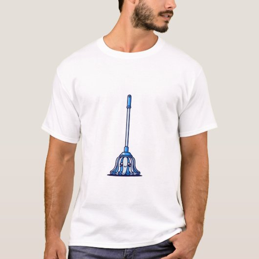 Lächelnder blauer Mopp T-Shirt (Vorderseite)