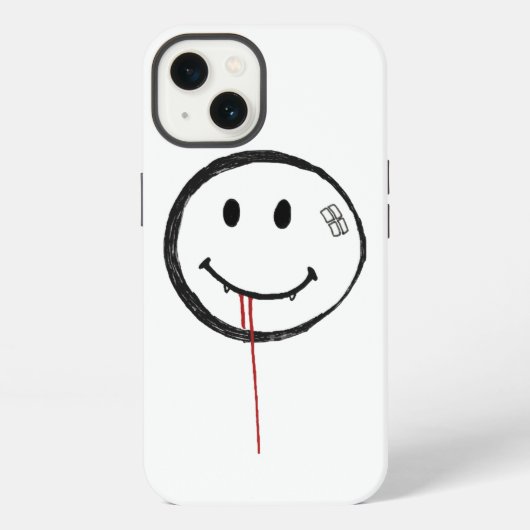 Lächelnder blutiger Vampir iPhone Hülle (Rückseite)