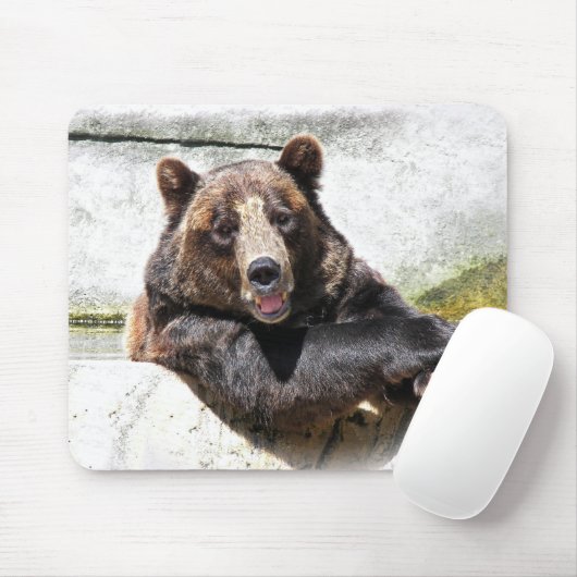 Lächelnder brauner Bär Mousepad (Mit Mouse)
