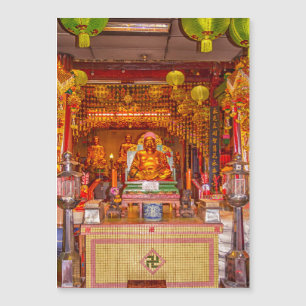Lächelnder Buddha im chinesischen Tempel, Bangkok Magnetkarte