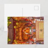 Lächelnder Buddha im chinesischen Tempel, Bangkok Postkarte (Vorne/Hinten)